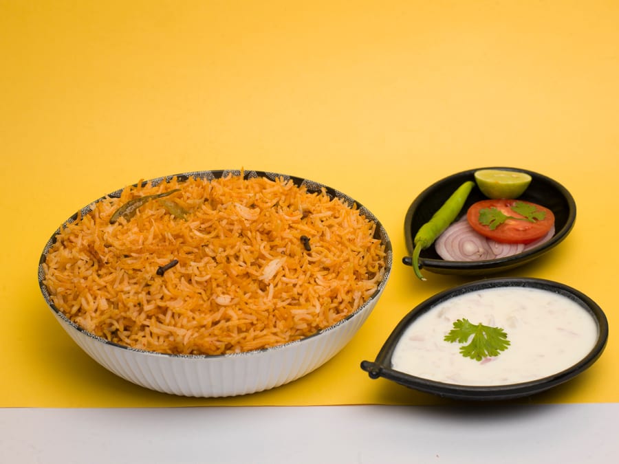 Veg Biryani with Raita