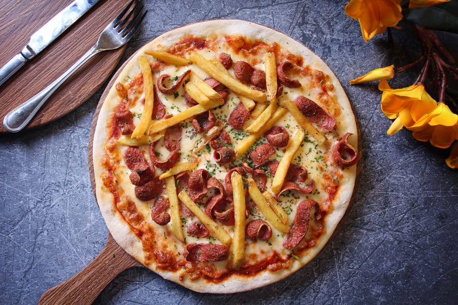 French Fry Pizza (फ्रेंचफ्राई पिज्जा)