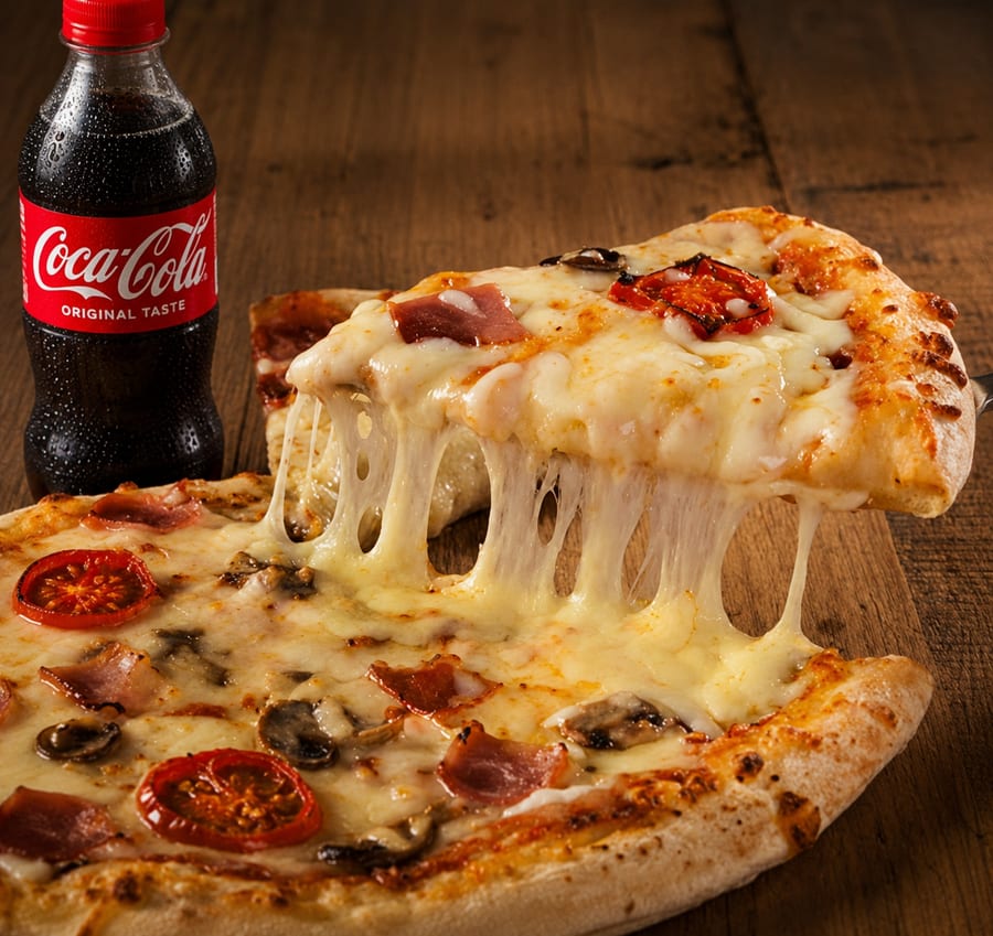 Extra cheese corn Pizza & one coke free