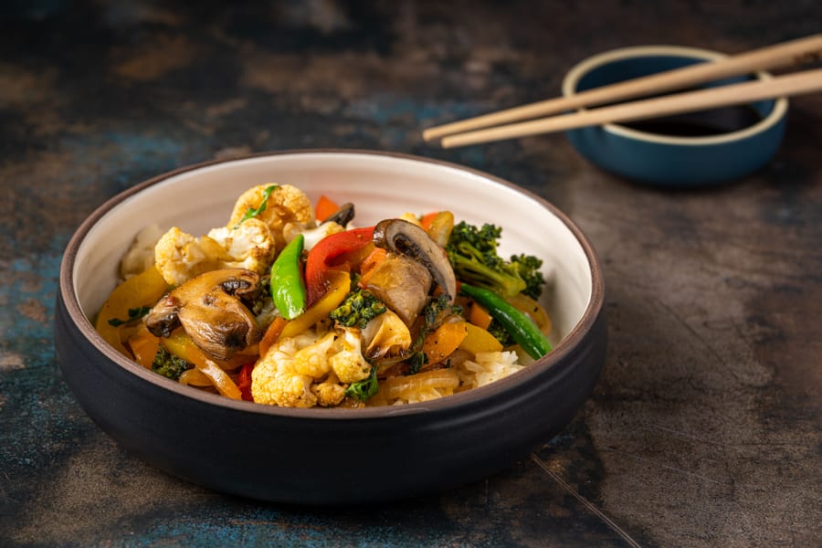 Mushroom Broccoli Biryani