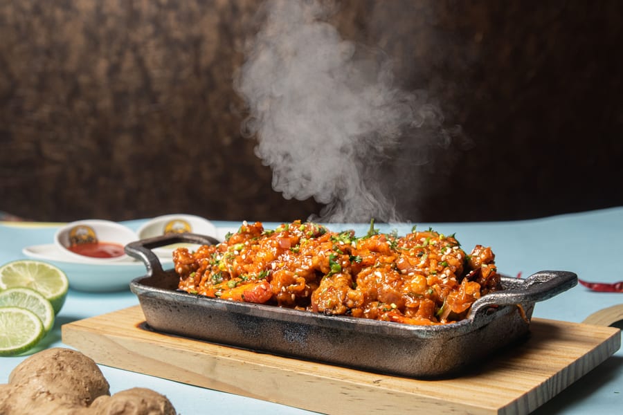 Veg Sizzler with cold drink