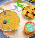 full dal tadka + 3 bafle [ ghee me ] + papad