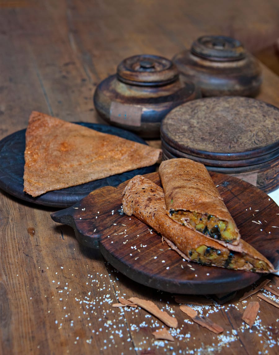 Butter Schezwan dosa