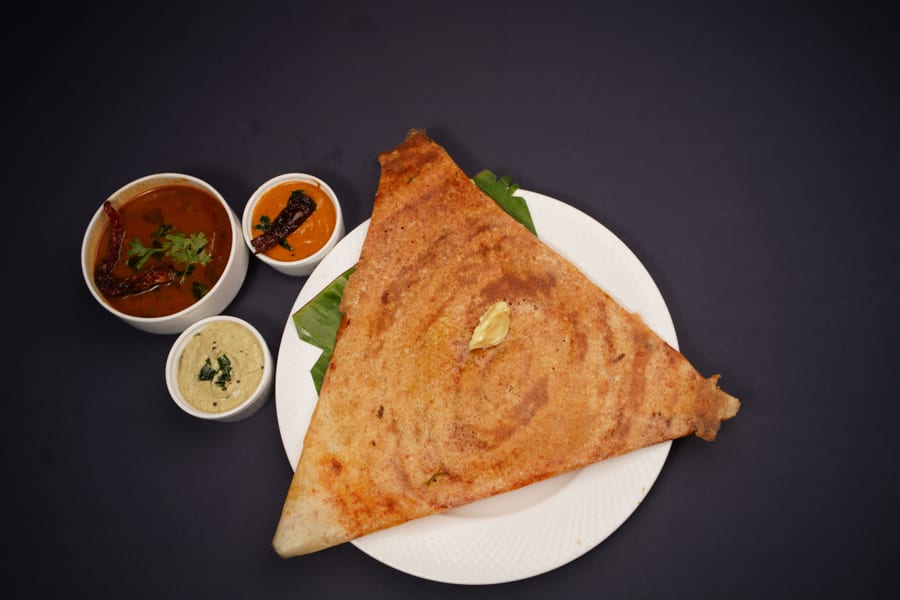 Butter masala cheese dosa