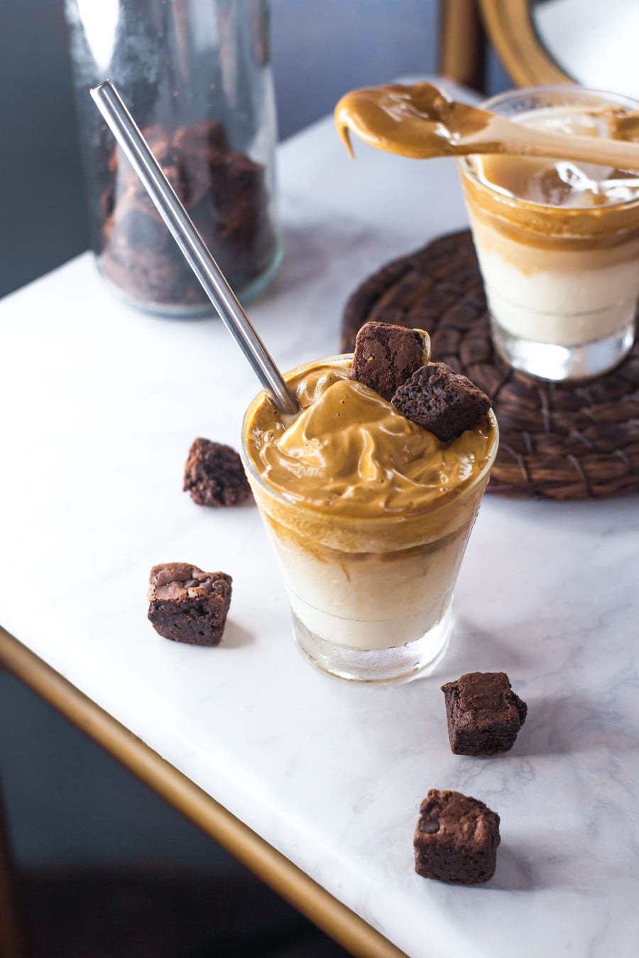 Cold Coffee with Brownie