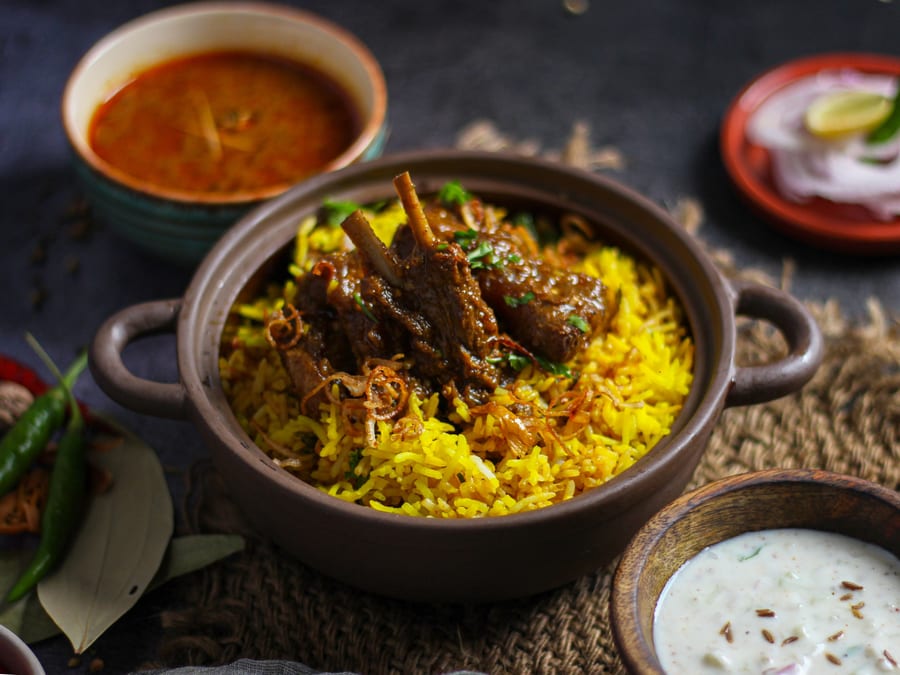Kolkata Dum Mutton Biryani Half
