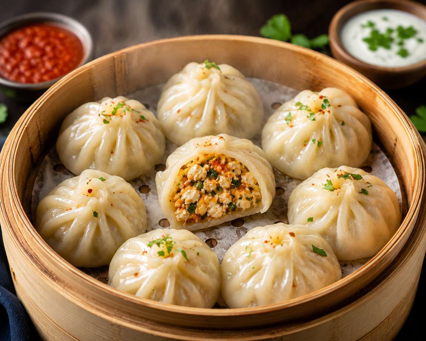 Paneer steam momos